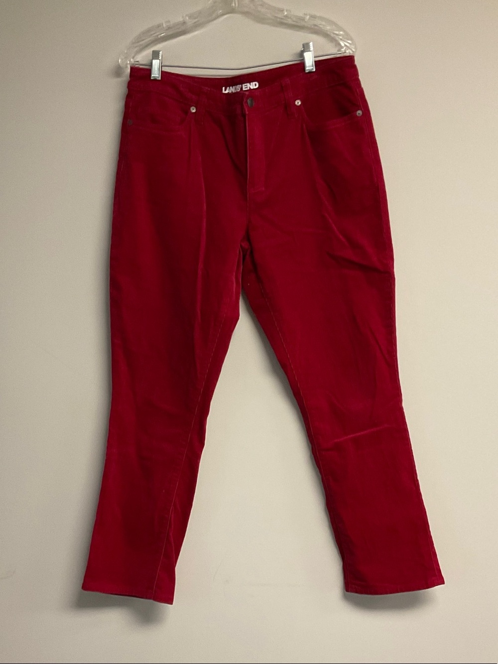 Lands' End Deep Red Corduroy Trousers